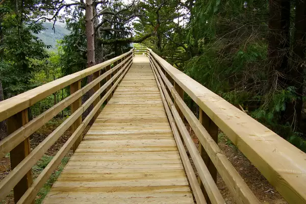 Uso público: instalación de mobiliario, pasarelas y puentes de madera